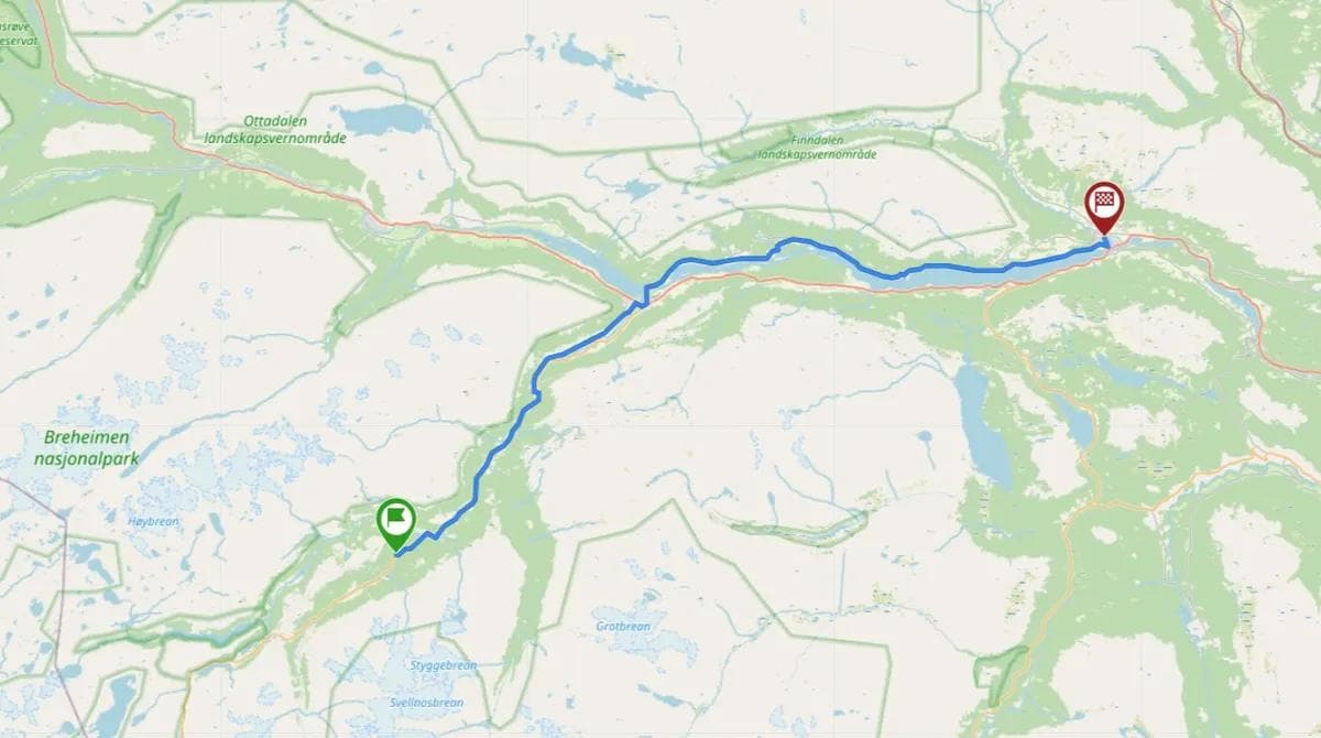 Elveseter_Vågåmo kart