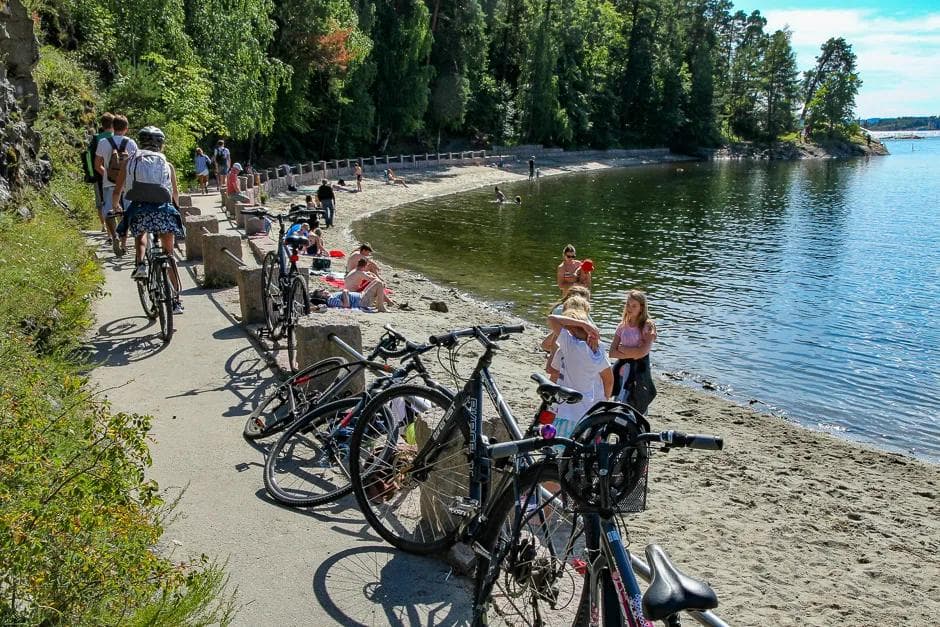 Grønne Sykkelruter, Oslo:  Runde på Bygdøy via Bygdøy sjøbad, Paradisbukta og Huk