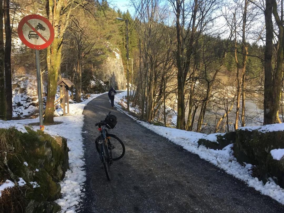 Grønne Sykkelruter, Bergen: Gamle Osbanetrasèen: Kalandseidet – Stend – Nesttun – Krambua v/ Fjøsanger
