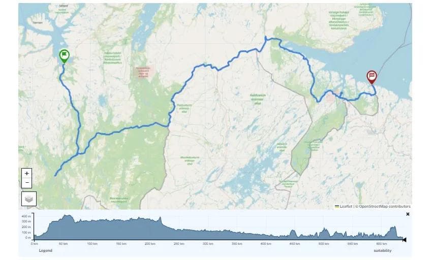 National Cycle Route 8, Finnmarksruta; Alta - Kautokeino - Kirkenes