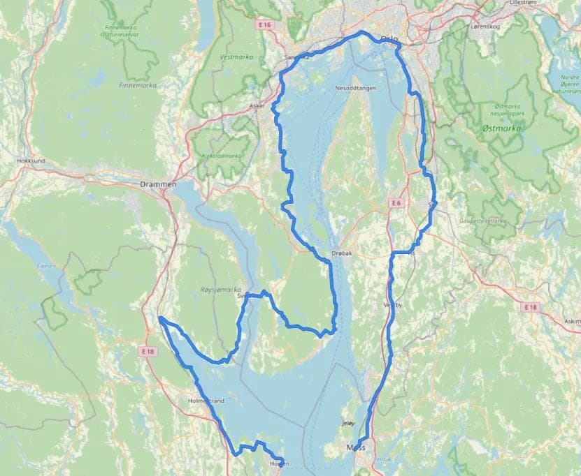 Kart NSR1 Horten-Moss-Oslo