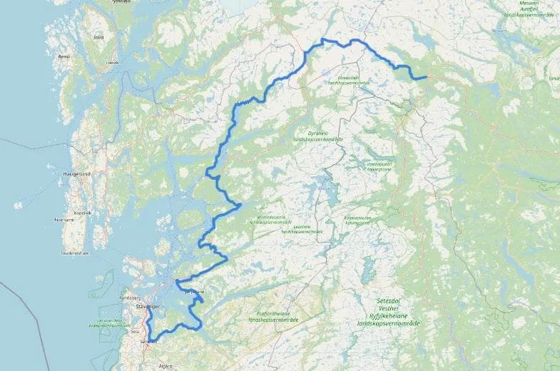 Nasjonal sykkelrute 3, Haukeli - Stavanger